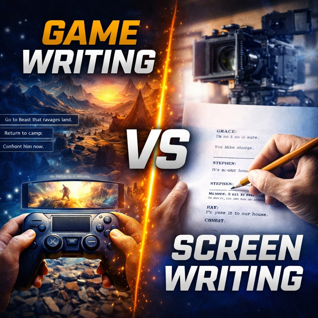 Game writing vs screenwriting guide main