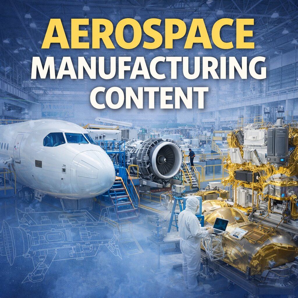Aerospace manufacturing content showcases expertise, supports SEO, and helps companies communicate complex processes with clarity and authority.
