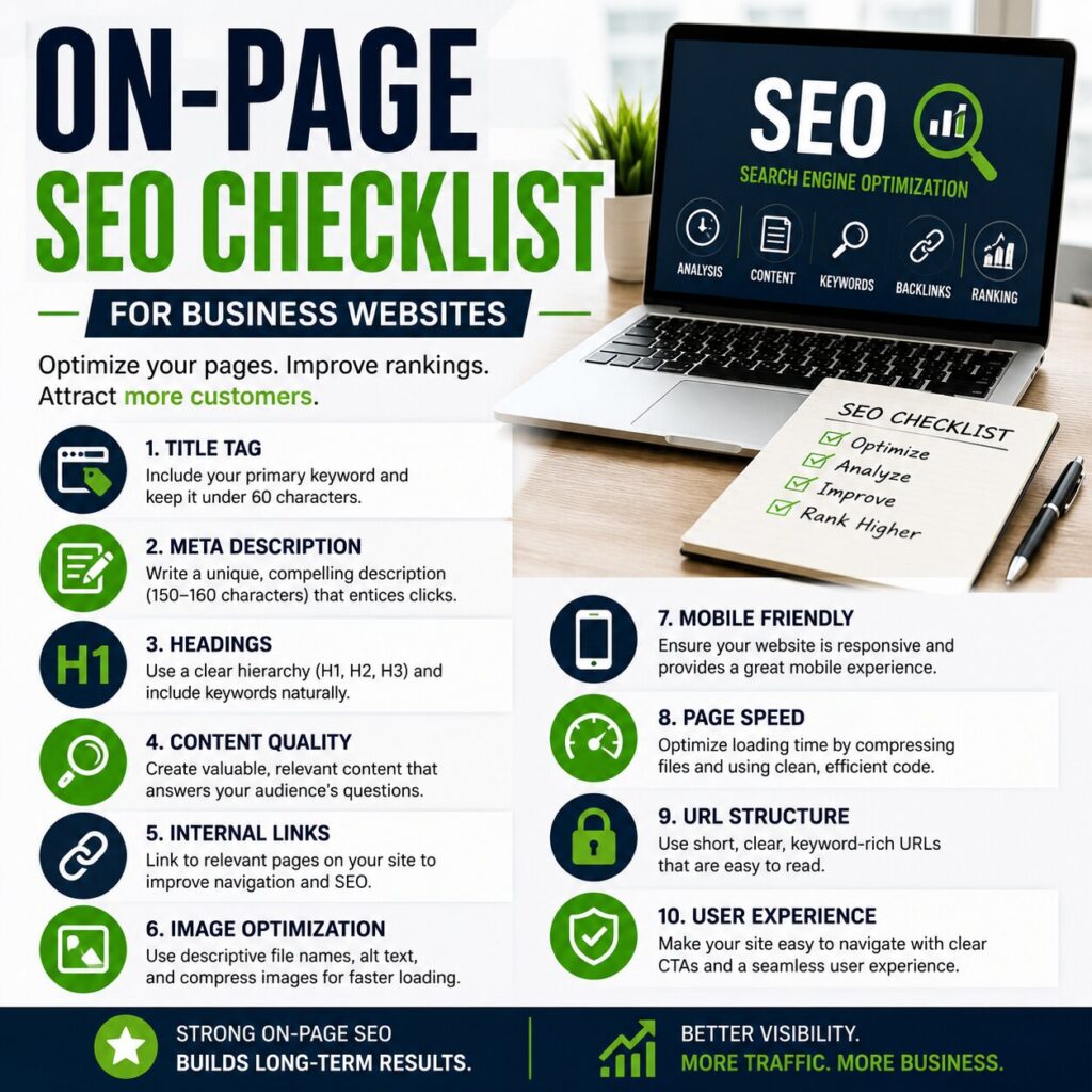 On-Page SEO Checklist for Business Websites