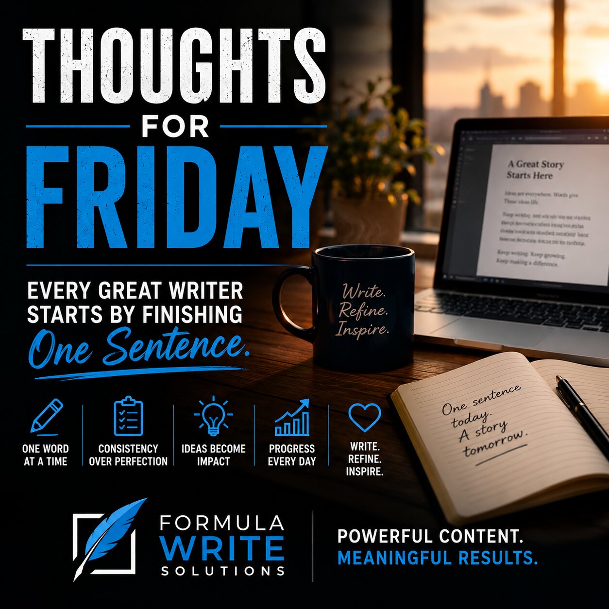 Every Great Writer Starts By Finishing One Sentence