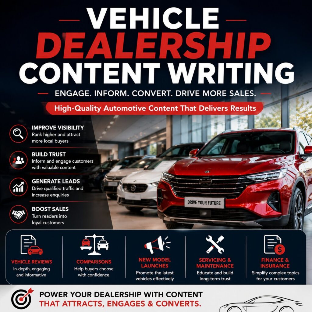 Vehicle Dealership Content Writing