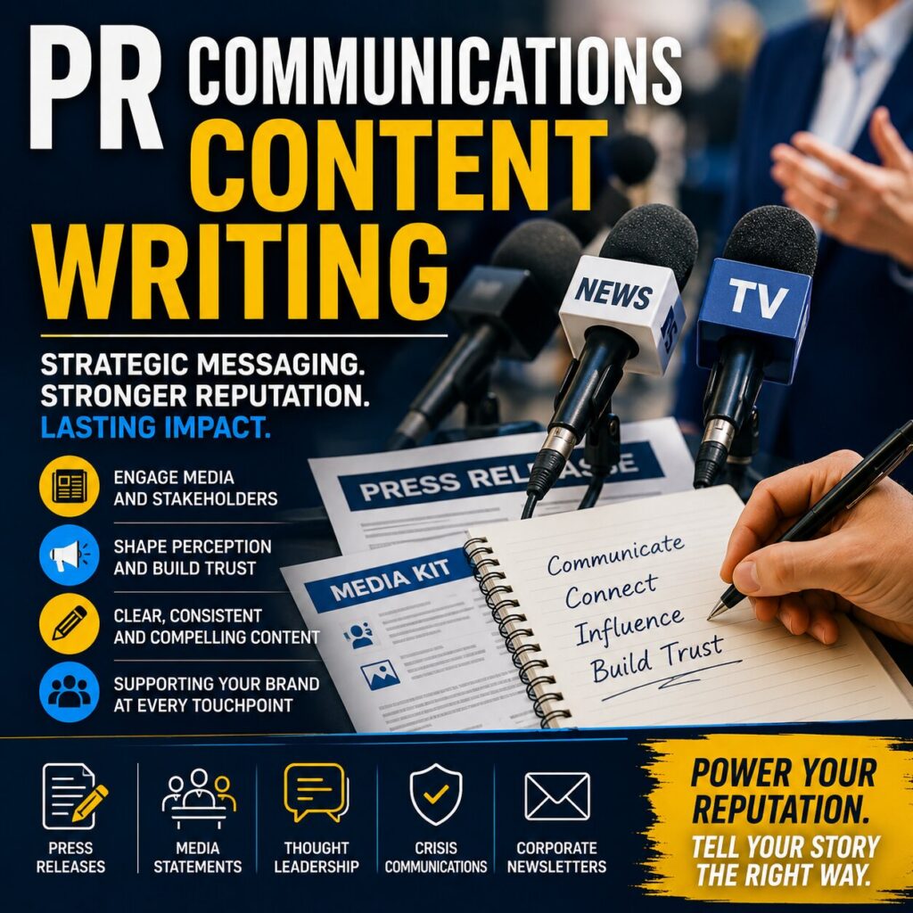 PR communications content writing