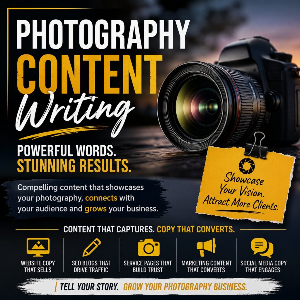 Photography content writing