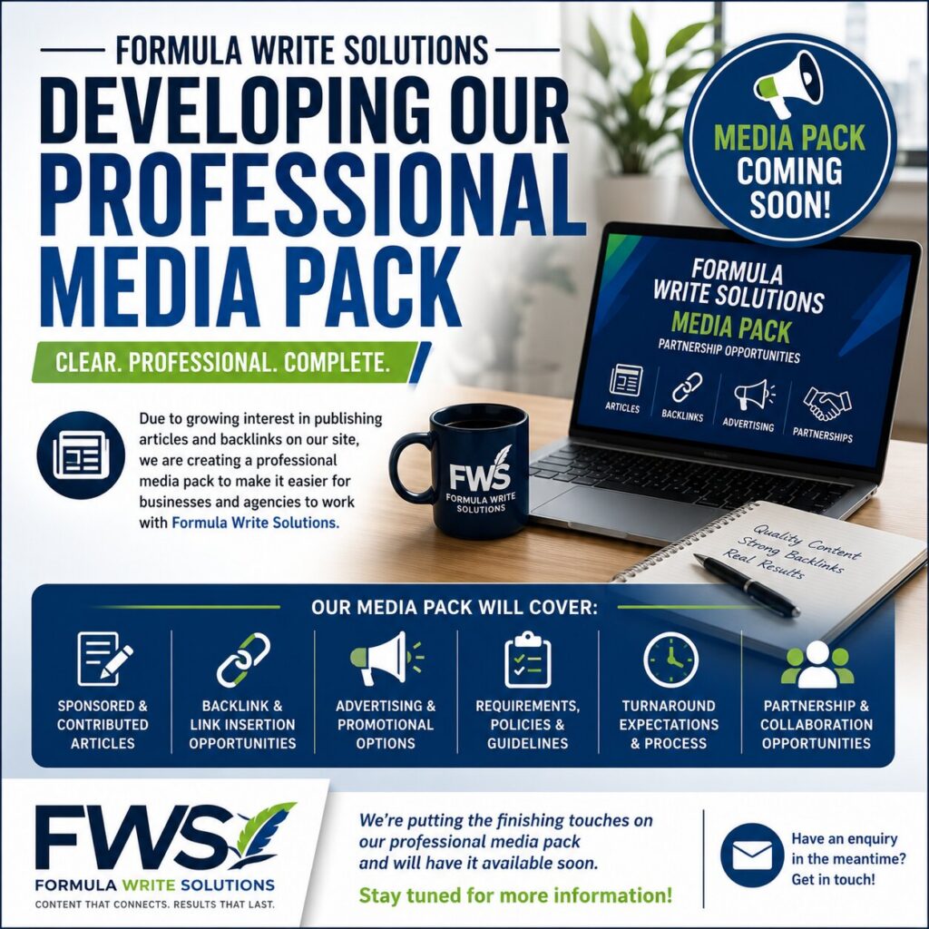 Formula Write Solutions Is Developing a Professional Media Pack