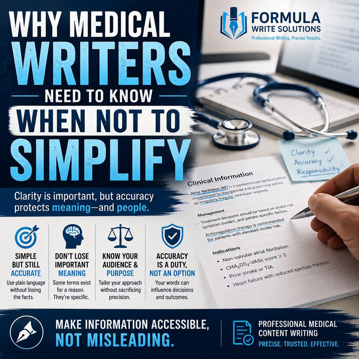 Why Medical Writers Need to Know When NOT to Simplify
